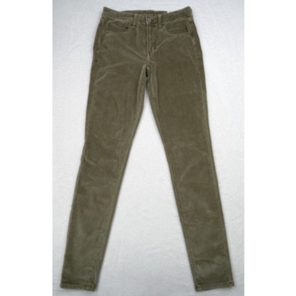 American Eagle Womens Jeans 6‎ Long Corduroy Brown High Rise Jegging Stretch NWT